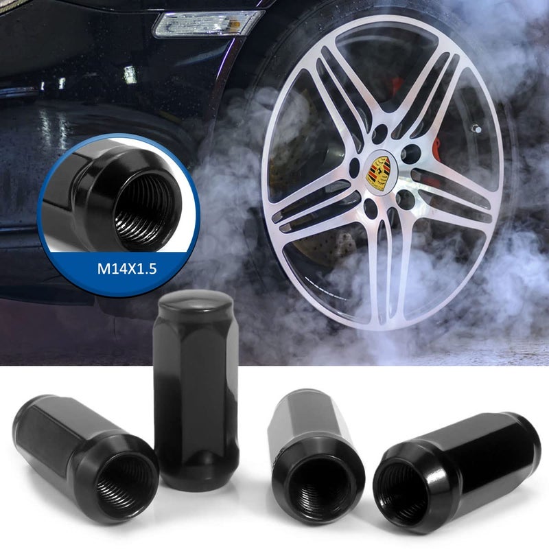 GAsupply صواميل عروة سوداء من GAsupply مقاس 14 × 1.5 صواميل ذات نهاية مغلقة منتفخة من البلوط مقاس 3/4 بوصة سداسية بطول 1.9 بوصة مقعد مخروطي الشكل (24 حزمة) - Image 5